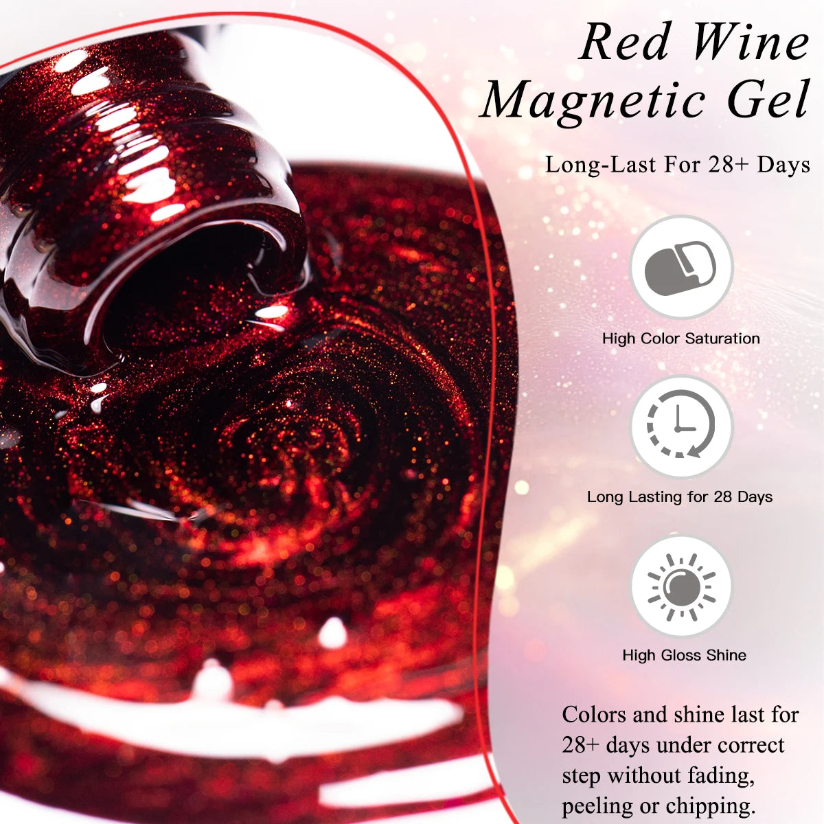 10ml Red Wine Magnetic Nai Gel Polish DIY Manicure Nail Art Varnish