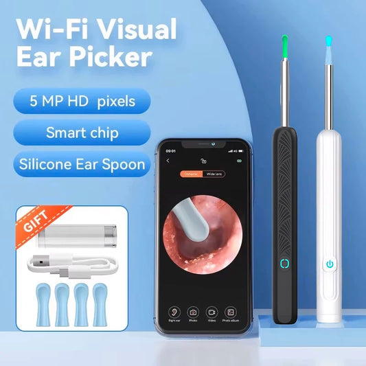 Visual Ear Wax Cleaner with Camera Safe Earwax Removal Endoscope With