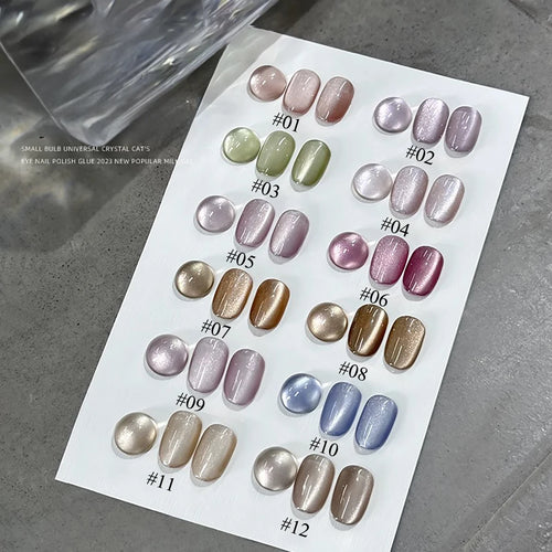 WS Black Glass Cat Magnetic Gel Nail Polish Punk Style Nail Art