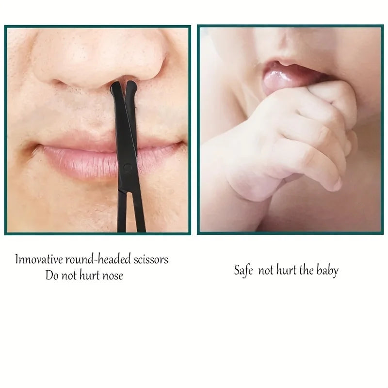 Precision Round Head Trimming Scissors - Nose Hair Grooming Trimming,