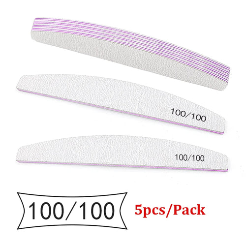 5/25Pcs/Lot Nail File Mix Color 80/100/150/180/240 Grit Professional