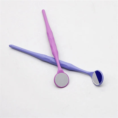 10pcs/Box Dental Double Sided Mouth Mirrors With Handle Random Colors