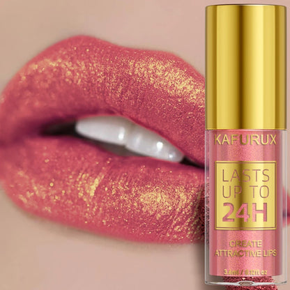 14 Colors Glitter Metallic Lip Glaze Shiny Long Lasting Lip Gloss