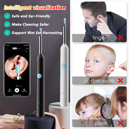 Visual Ear Wax Cleaner with Camera Safe Earwax Removal Endoscope with