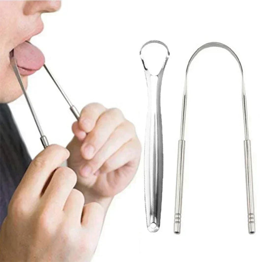 1/2/3Pcs Reusable Stainless Steel Useful Tongue Scraper Cleaner Fresh