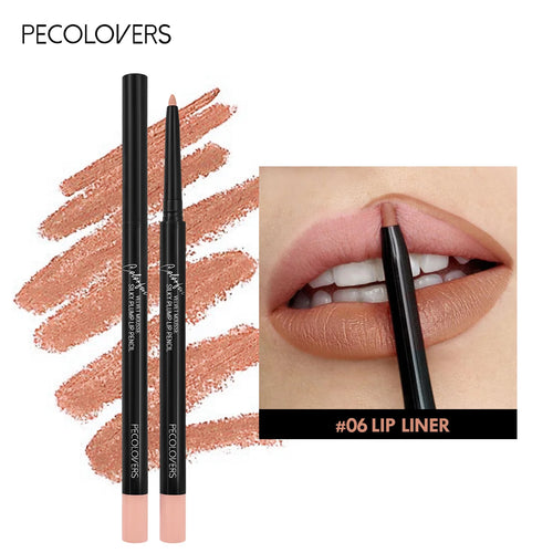 12-Color Matte Lipliner - Waterproof, Moisturizing, Long-Lasting &