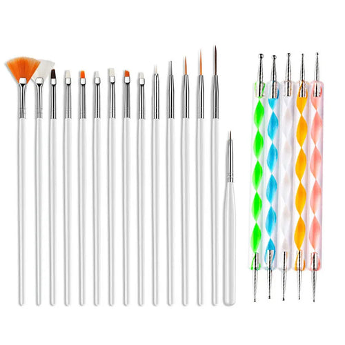 5/20Pcs Nail Art Brush Design Tip Painting Drawing Carving Dotting Pen