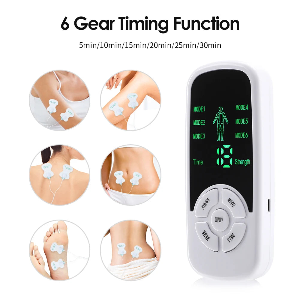 6 Modes EMS Electric Muscle Therapy Stimulator Tens Unit Machine