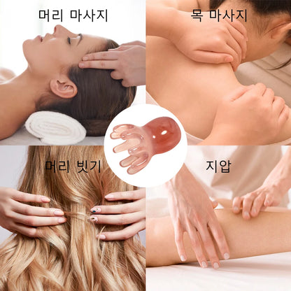 Cute Octopus Scalp Massage Comb Resin Korean Hair Care Stress Relief,