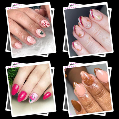 240Pcs/Box Half Matte XXS Almond Nail Tips Full Cover Soft Gel False