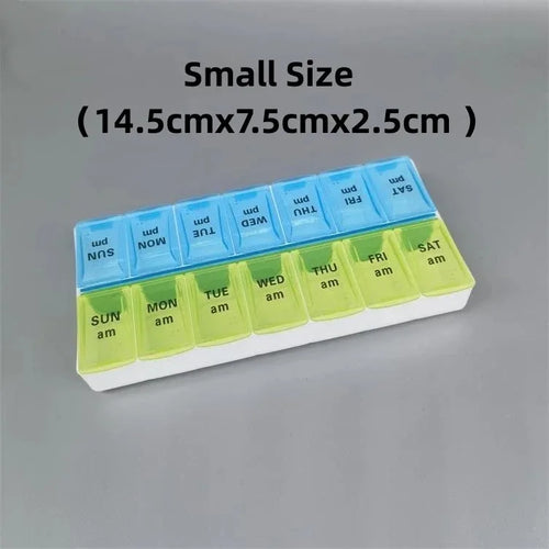 New Weekly Portable Travel Pill Cases Box 7 Days Organizer 14 Grids