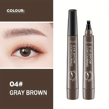 Waterproof Eyebrow Pen, Microblading Eyebrow Pencil With 4 Split Head,