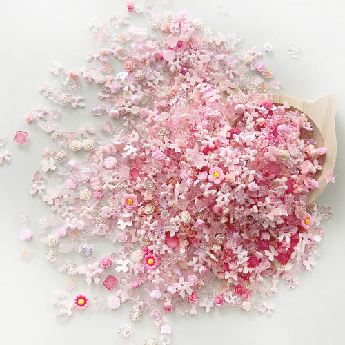 100PCS Random Mixed Strawberry Flowers Nail Charms Sweet Resin