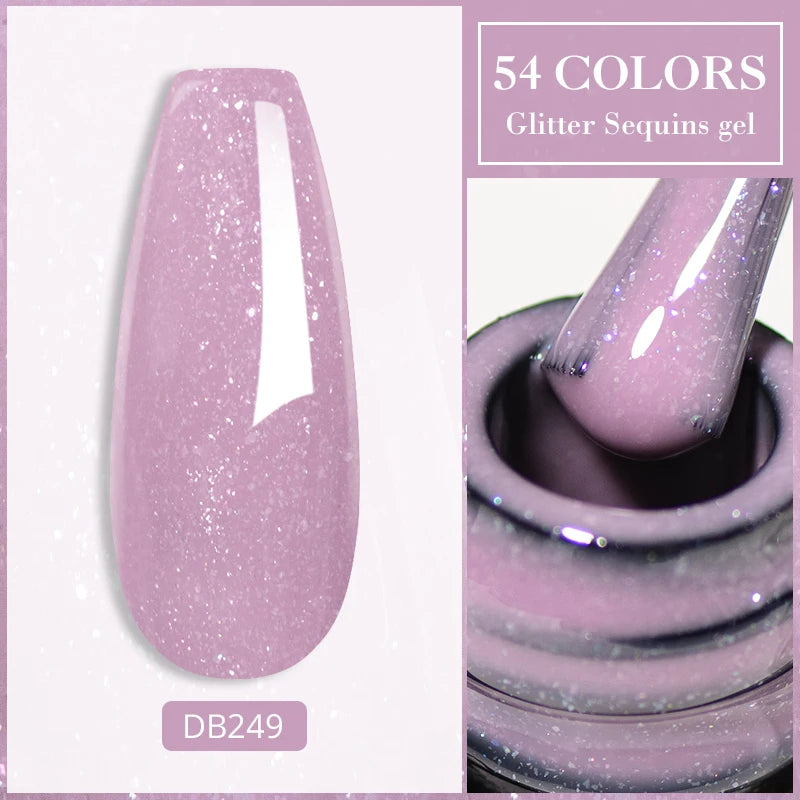 6ml Glitter Gel Nail Polish Sparkling Nail Art  UV Gel Colorful