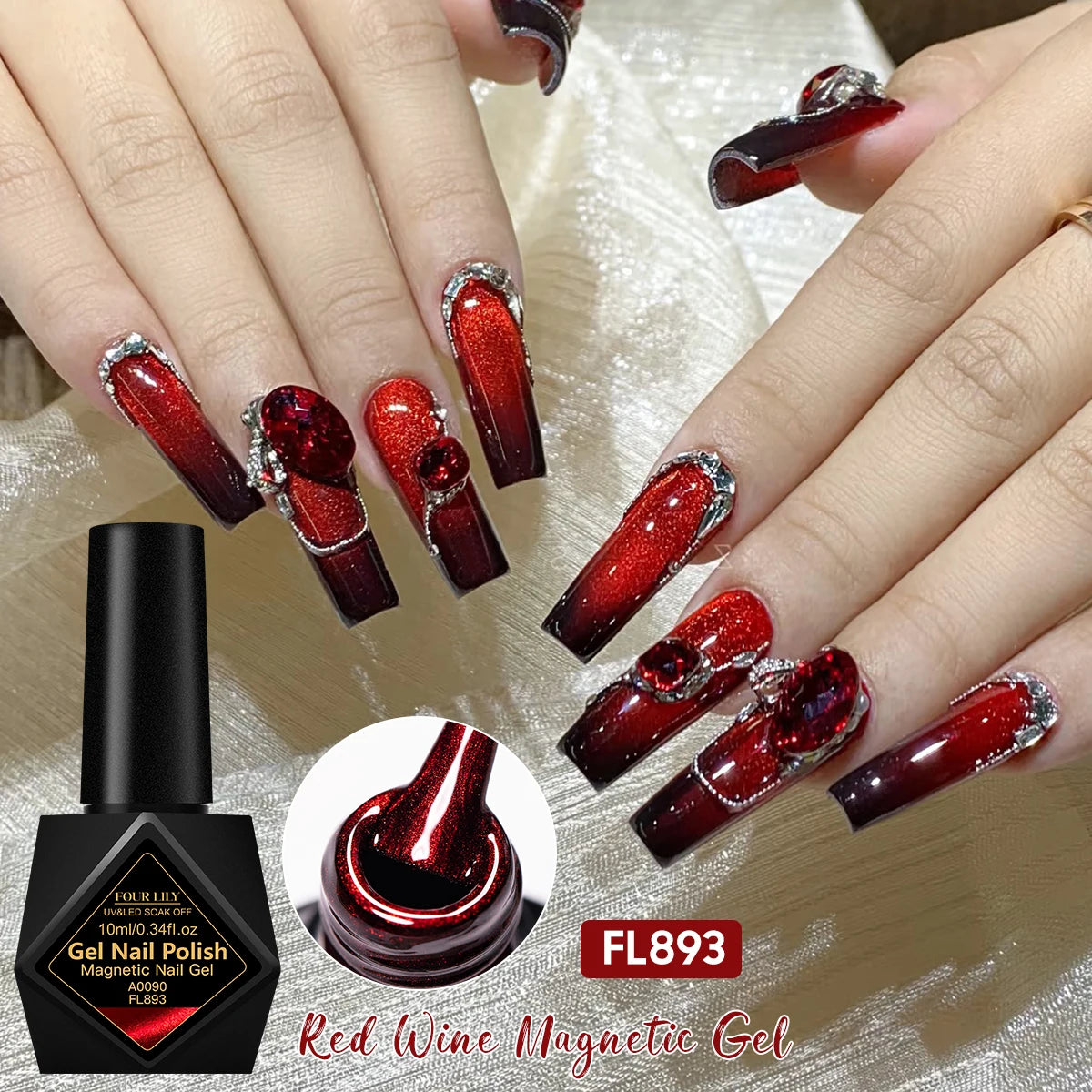 10ml Red Wine Magnetic Nai Gel Polish DIY Manicure Nail Art Varnish