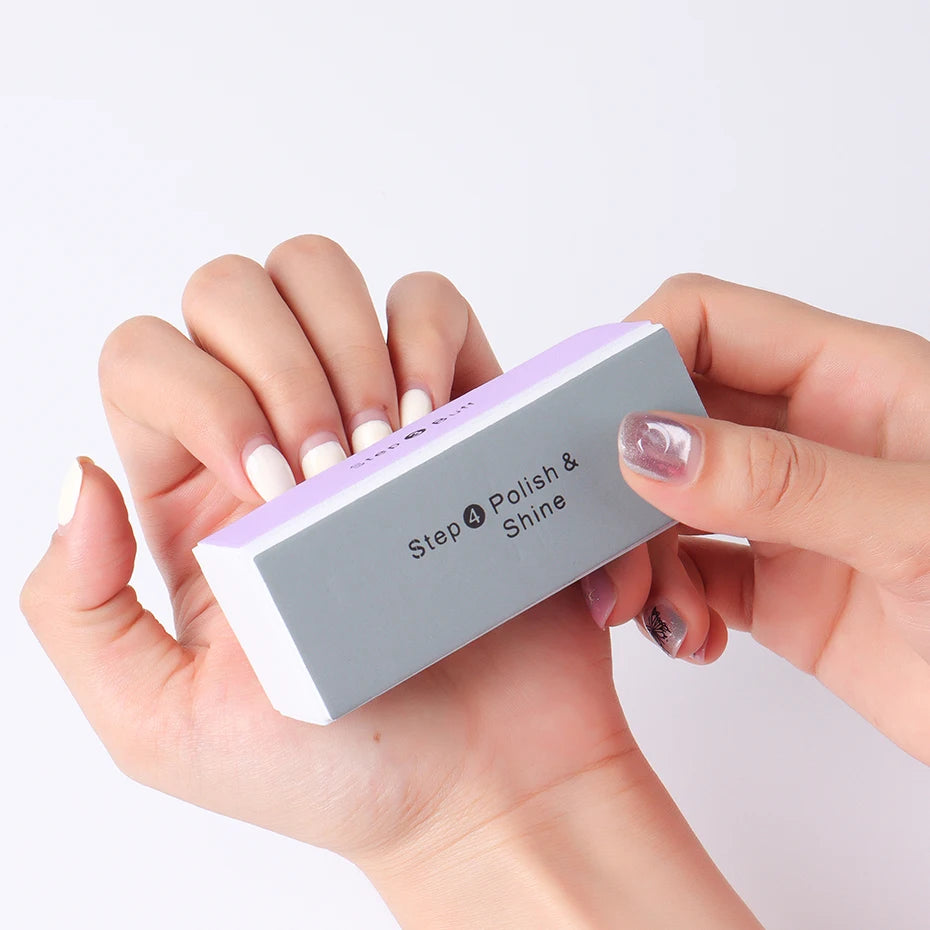 4 Sides Sponge Nail Buffers Colorful Sanding Buffing Block Grinding