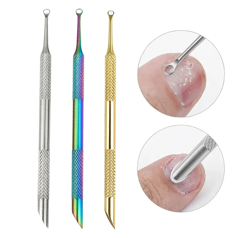 Double-Headed Stainless Steel Cuticle Remover Nail Pusher Exfoliation