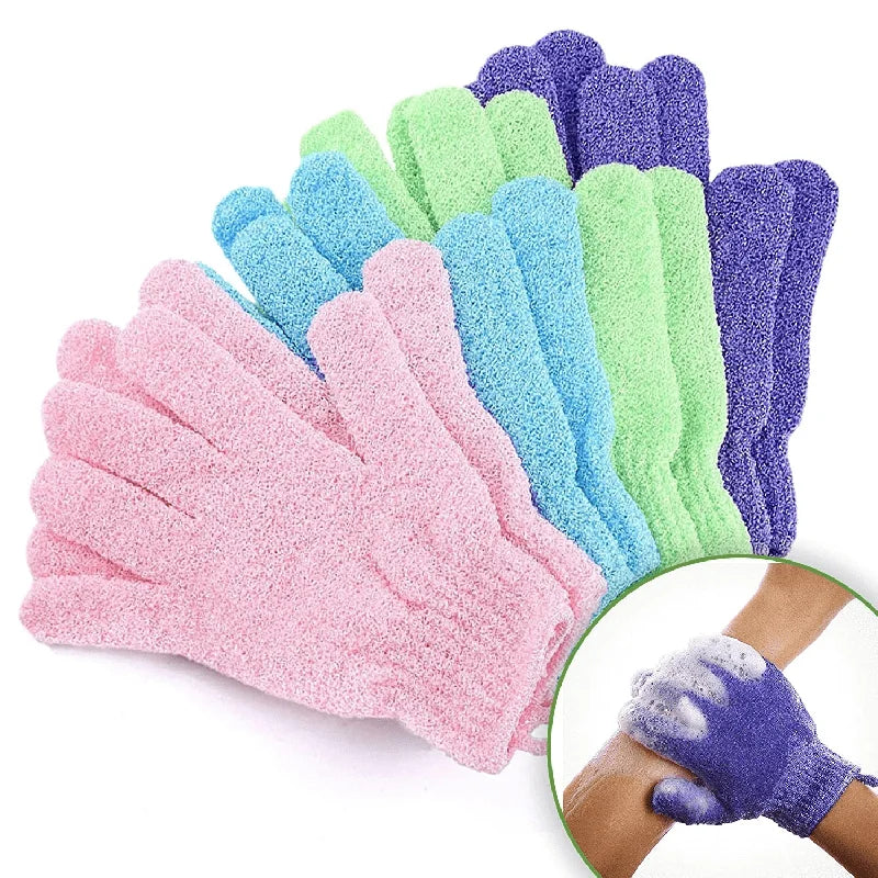1-10pcs Colourful Exfoliating Gloves, Bath Gloves For Shower, Double