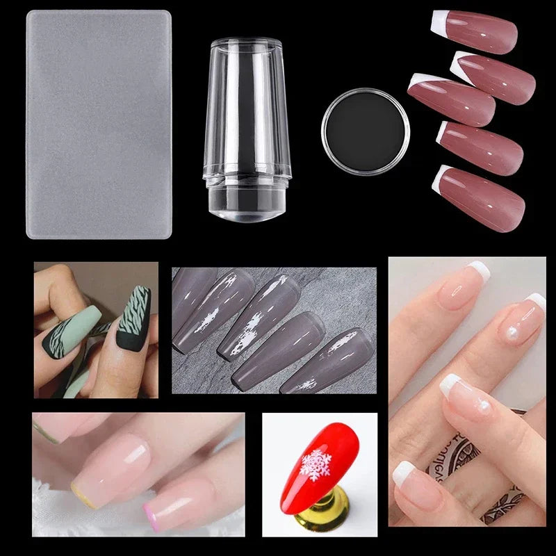 Nails Art Stamping Plates Kit French Manicure Design Plate Stamp