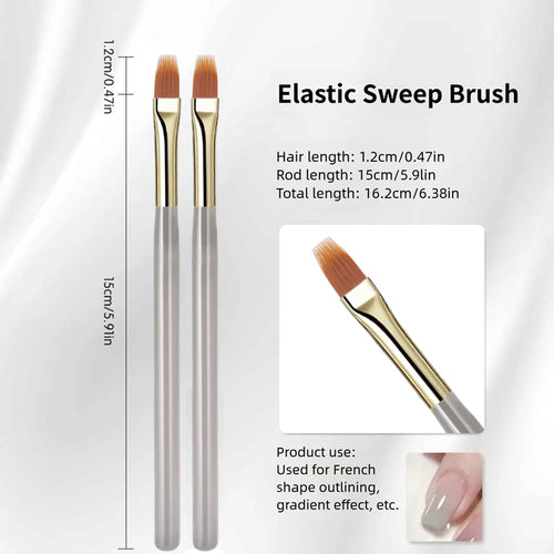 1/2PCS French Plaid Nail Art Brushes Set - Line Grid Pattern Drawing