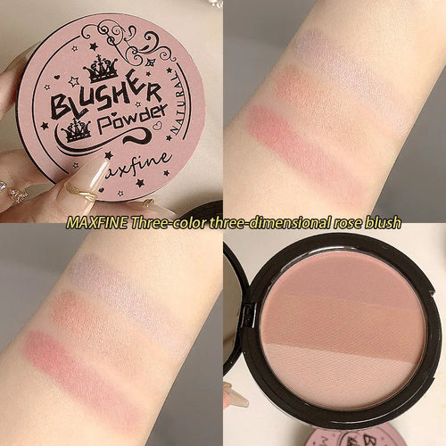 Three-color Blush Palette Delicate Long-lasting Waterproof Non-fading