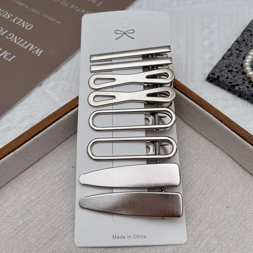 Sliver Metal Hair Clips Women Girls Y2K Duckbill Hairpin Personality