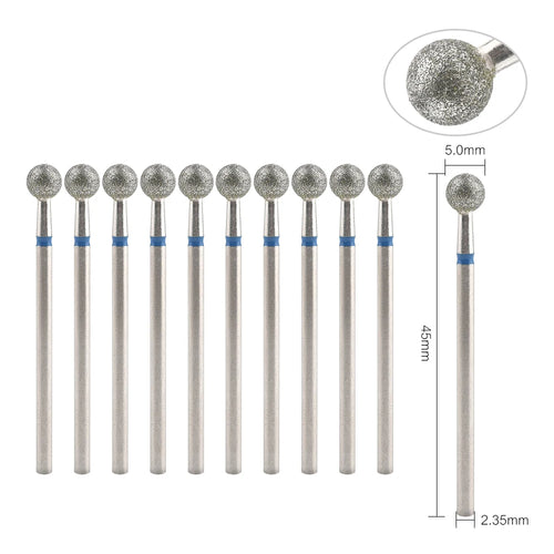 10Pcs Diamond Milling Cutter For Manicure Electric Nail Drill Bits