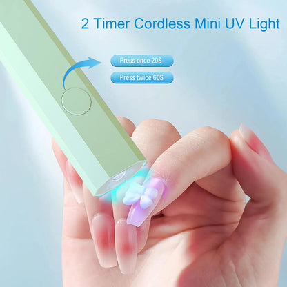 YIKOOLIN Handheld UV LED Light for Nails USB Mini Nail Dryer Nail