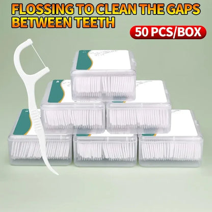150pcs Dental Floss Plastic Toothpicks Disposable Cleaning between