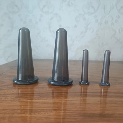 4PCS Silicone Vacuum Cupping Massage Jars Anti Cellulite Massage