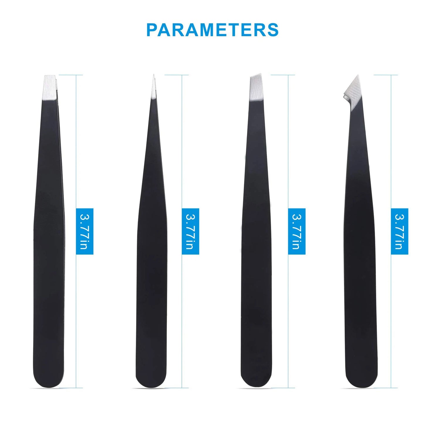 Professional Stainless Steel Eyelash & Eyebrow Grooming Tweezers Set
