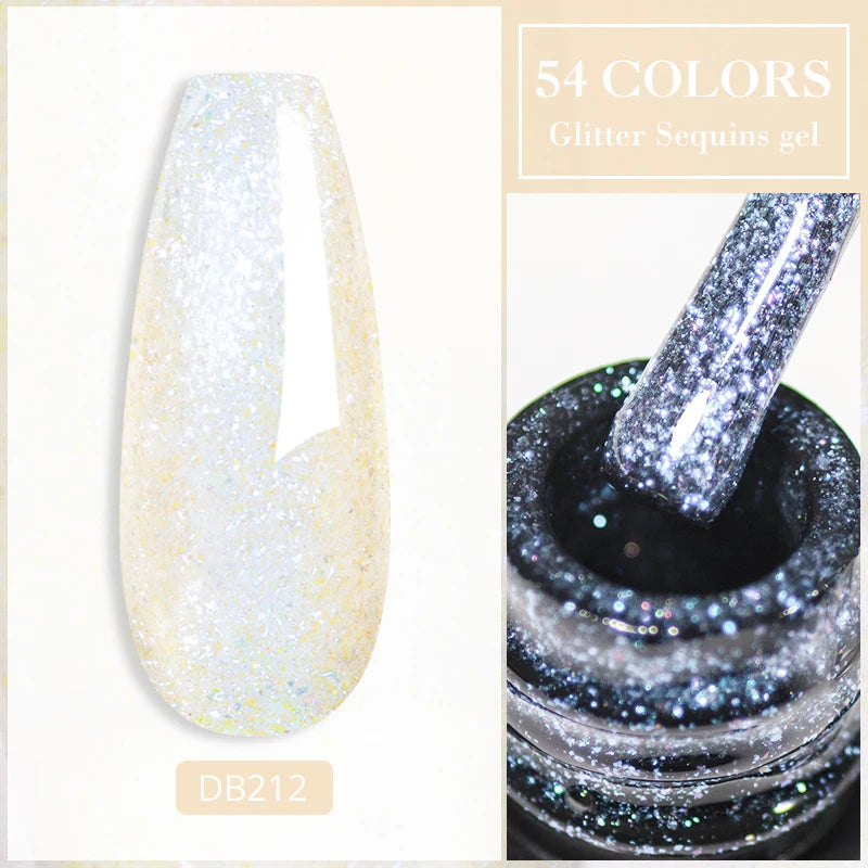 6ml Glitter Gel Nail Polish Sparkling Nail Art  UV Gel Colorful