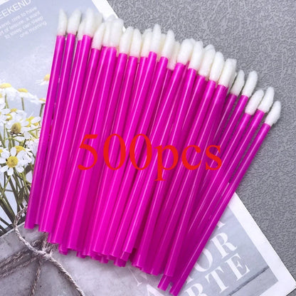 500pcs Lip Brush Disposable Lipstick Brush Eyelash Microbrush Mascara