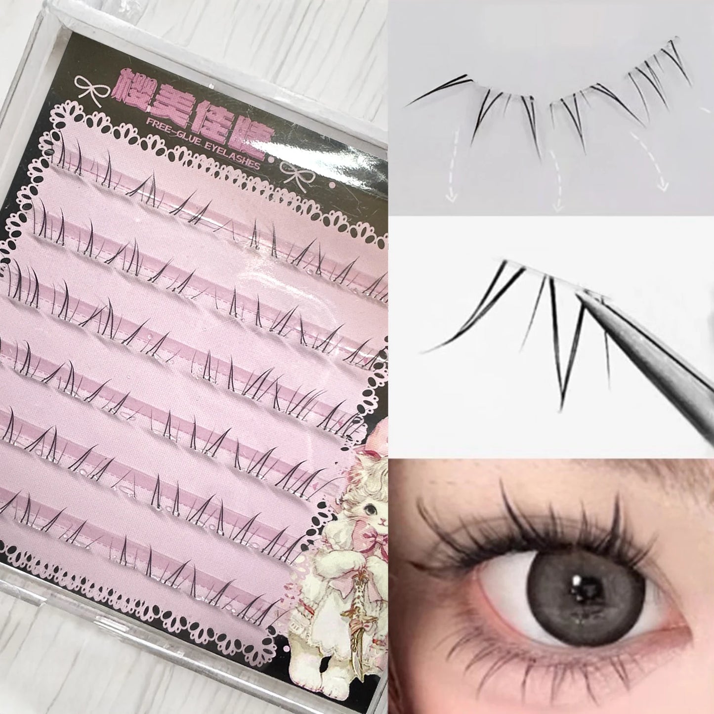4-6mm No Glue False Eyelashes New Korean Style Lower Lashes Natural