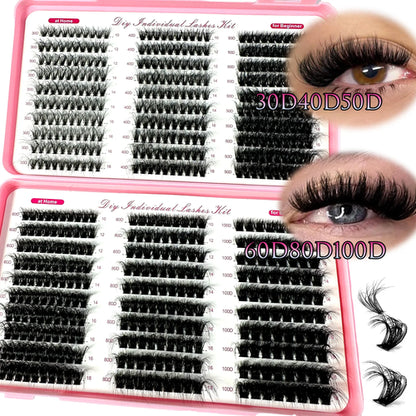 570/640pcs Individul Claster Eyeash Thick & Fluffy Extension 30D/100D