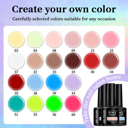 VOKY 6-Piece Set of Nail Gel, Seasonal Fashionable Nail Gel, The