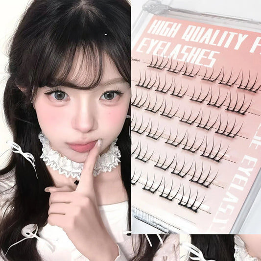 7-13mm Press on Lash Clusters Comic Eyelash Clusters No Glue Natural