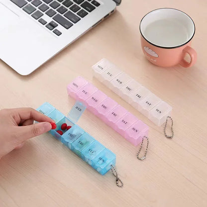 Mini Portable Transparent Medicine Box Waterproof Week-long
