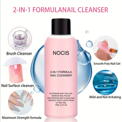 2in 1 Gel Cleanser for Nails & Polish Remover, Professional Slip