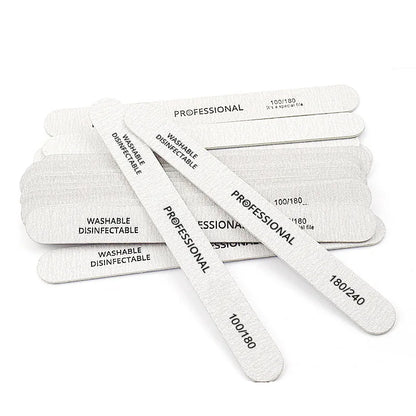 10/25/50Pcs Nail File 100/180/240 Wooden Sanding Buffer Block Pedicure