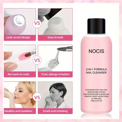 2in 1 Gel Cleanser for Nails & Polish Remover, Professional Slip