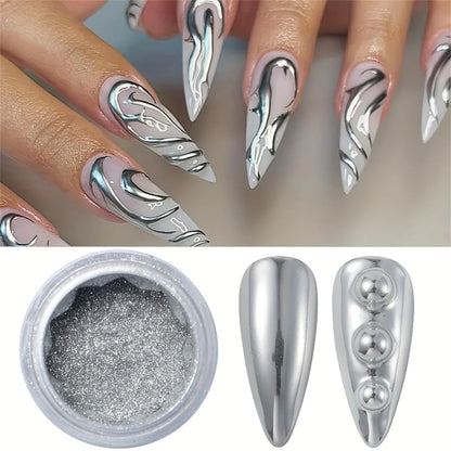 1/6pcs nail magic mirror powder holographic metal chrome powder silver