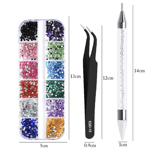4Pc/Set Nails Art Accesorios Rhinestones 3D Crystal DIY Decorations
