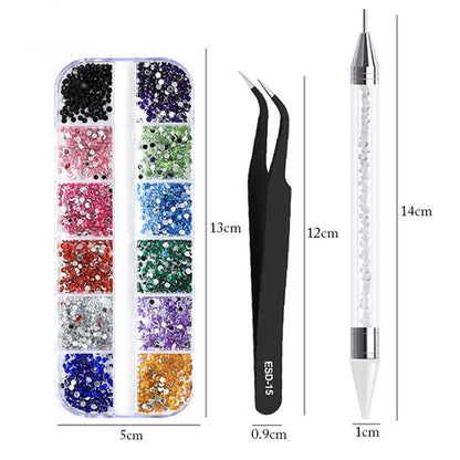 4Pc/Set Nails Art Accesorios Rhinestones 3D Crystal DIY Decorations