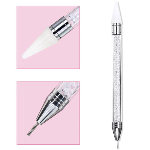 1Pcs Double Head Nail Art Dotting Pen Picking Up Rhinestones Gems Wax