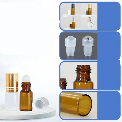 5pcs 4 Accessories Mini Amber Glass Tumbler, 5 5ml Spray Bottles, 2