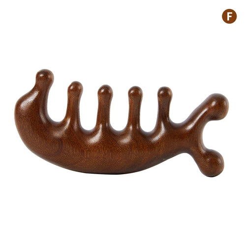 Wood Therapy Massage Comb Head Face Scalp Gua Sha Massager Natural