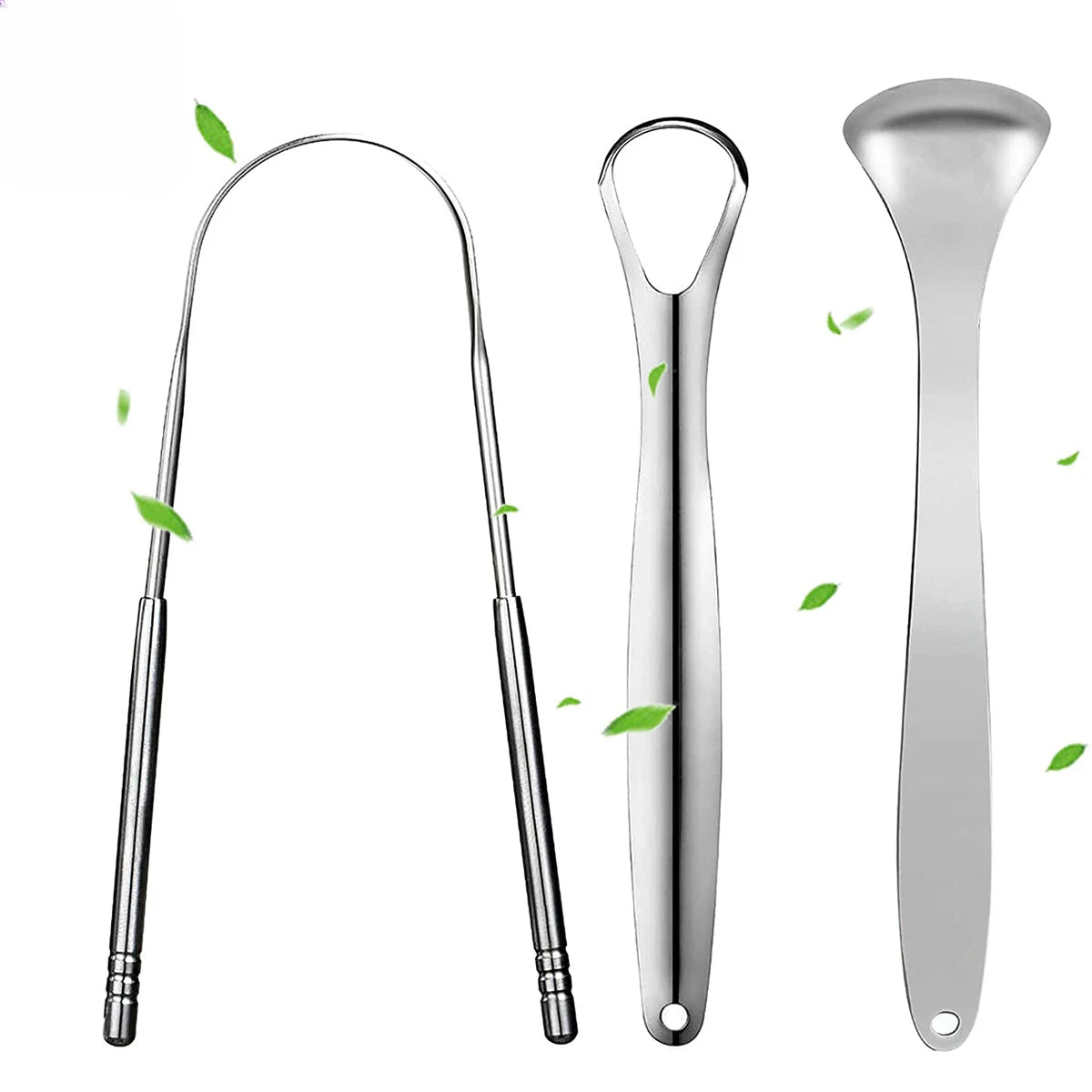 Premium 1pcs/3pcs Metal Tongue Scraper Cleaner for Adults & Kids,
