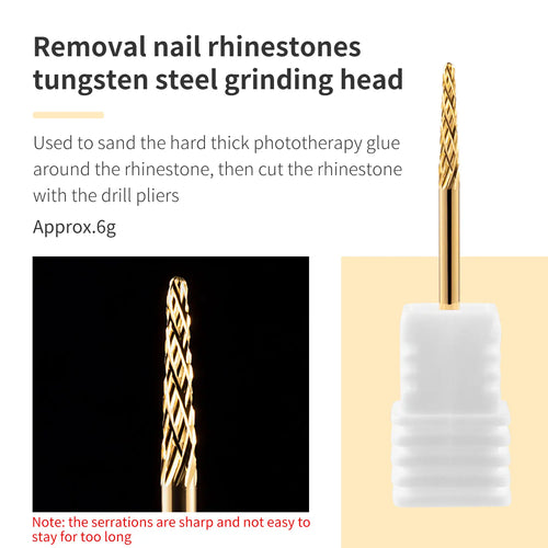 5 In 1 Tungsten Carbid Nail Drill Bits Milling Cutter For Remove Nail