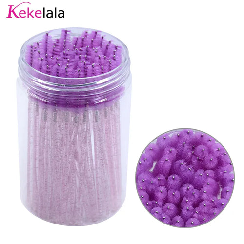 50Pcs/Bottle Eyelash Extension Brushes With Container Eyebrow  Eye